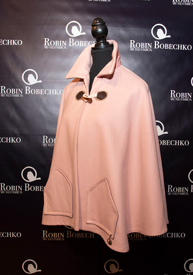 Short Pink Cape with Scarf