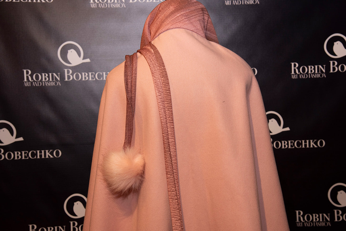 Short Pink Cape with Scarf