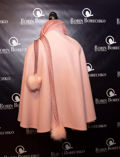 Short Pink Cape with Scarf